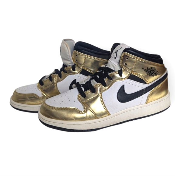 Nike Other - Nike Air Jordan 1  Sneakers Mid SE Metallic Gold GS DC1420-700 Size 6Y/US